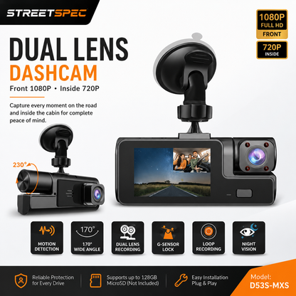StreetSpec Dual Lens Dashcam